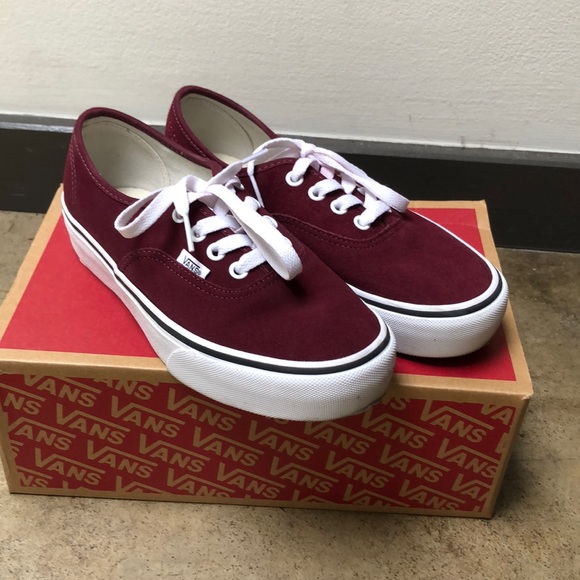 vans platform burgundy